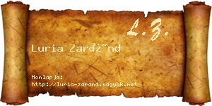 Luria Zaránd névjegykártya